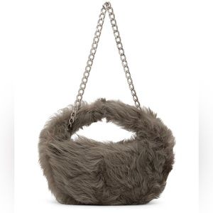 BY FAR Fur Cush Bag - Cement
